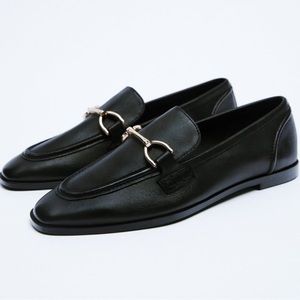 Zara leather loafers